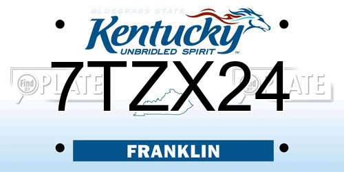 7TZX24 Kentucky License Plate