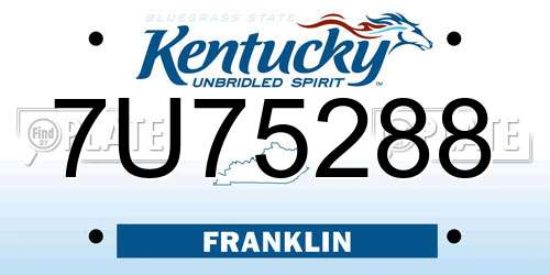 7U75288 Kentucky License Plate