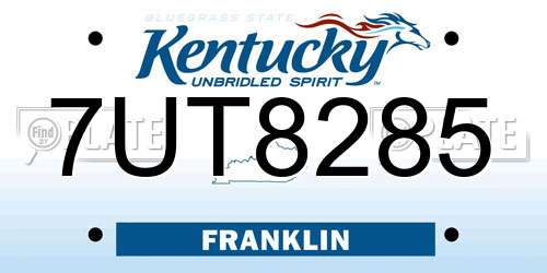 7UT8285 Kentucky License Plate