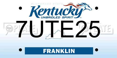 7UTE25 Kentucky License Plate