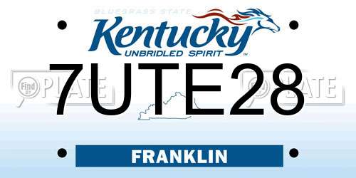 7UTE28 Kentucky License Plate