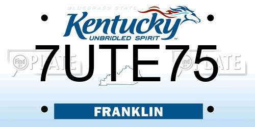 7UTE75 Kentucky License Plate