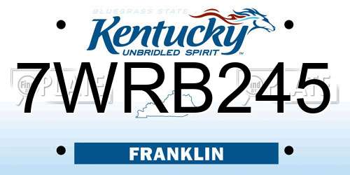 7WRB245 Kentucky License Plate