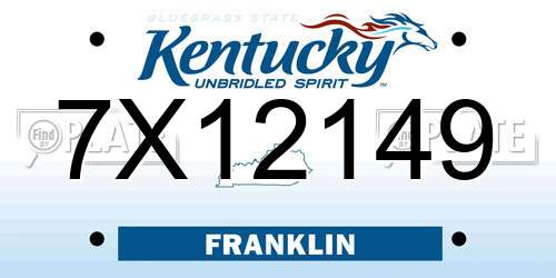 7X12149 Kentucky License Plate