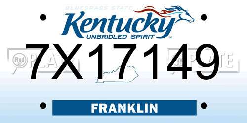 7X17149 Kentucky License Plate