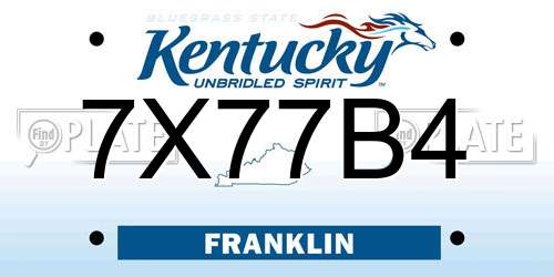 7X77B4 Kentucky License Plate