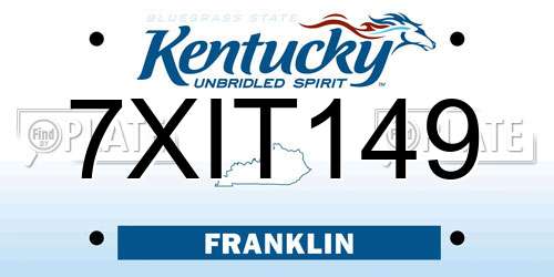 7XIT149 Kentucky License Plate