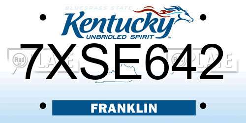 7XSE642 Kentucky License Plate