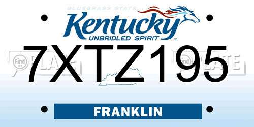 7XTZ195 Kentucky License Plate