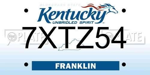7XTZ54 Kentucky License Plate