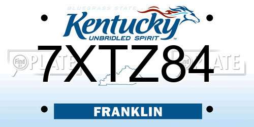 7XTZ84 Kentucky License Plate