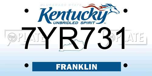 7YR731 Kentucky License Plate