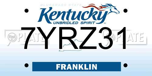 7YRZ31 Kentucky License Plate