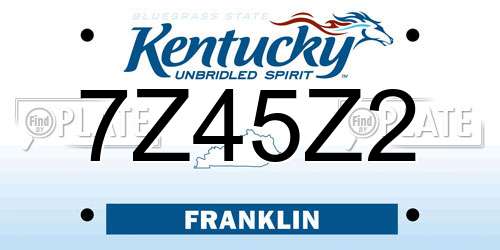 7Z45Z2 Kentucky License Plate