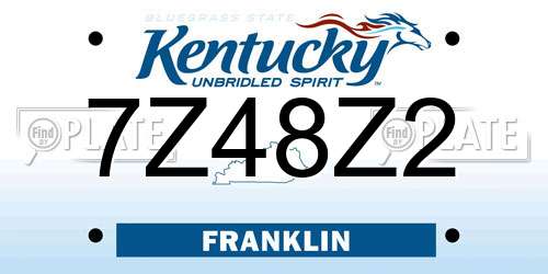 7Z48Z2 Kentucky License Plate