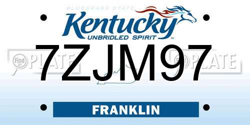 7ZJM97 Kentucky License Plate
