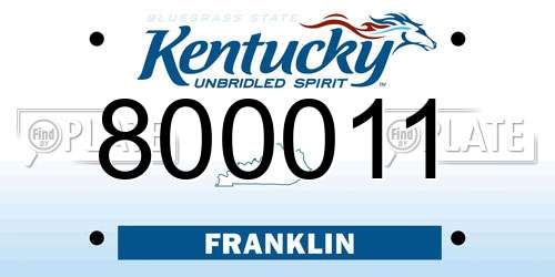 800011 Kentucky License Plate
