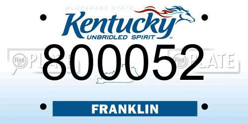 800052 Kentucky License Plate