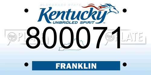 800071 Kentucky License Plate