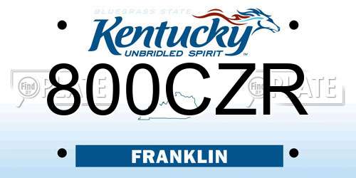 800CZR Kentucky License Plate