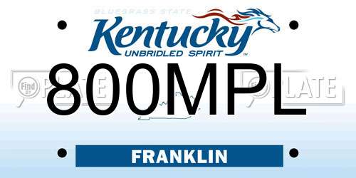 800MPL Kentucky License Plate