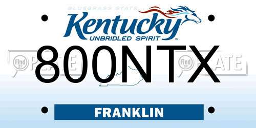 800NTX Kentucky License Plate