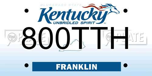 800TTH Kentucky License Plate