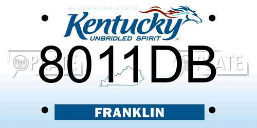 8011DB Kentucky License Plate