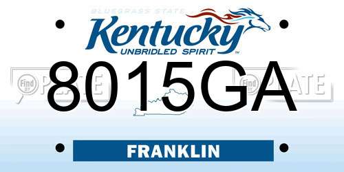 8015GA Kentucky License Plate