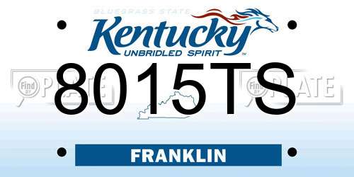 8015TS Kentucky License Plate