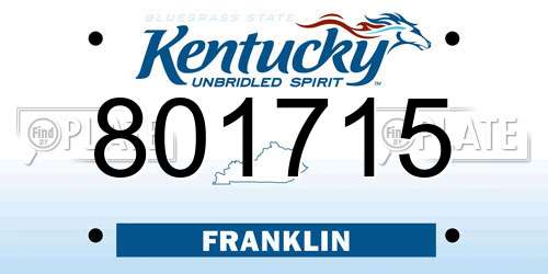 801715 Kentucky License Plate