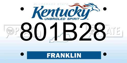 801B28 Kentucky License Plate