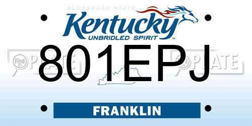 801EPJ Kentucky License Plate