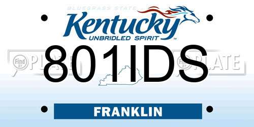801IDS Kentucky License Plate