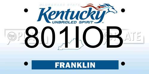 801IOB Kentucky License Plate
