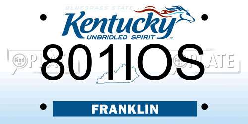 801IOS Kentucky License Plate