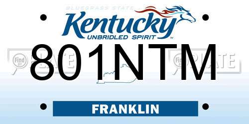 801NTM Kentucky License Plate