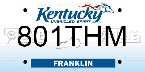 801THM Kentucky License Plate