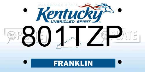 801TZP Kentucky License Plate