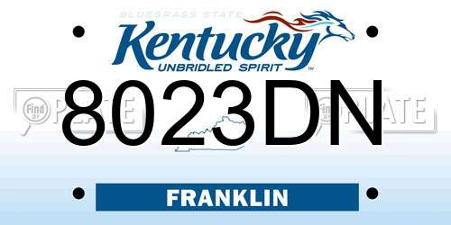 8023DN Kentucky License Plate