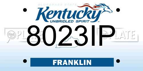 8023IP Kentucky License Plate