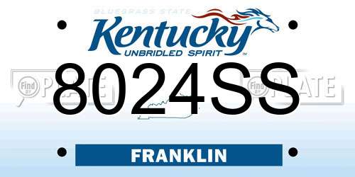 8024SS Kentucky License Plate