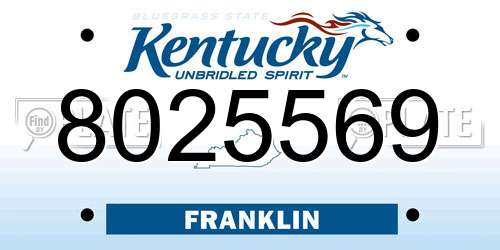 8025569 Kentucky License Plate