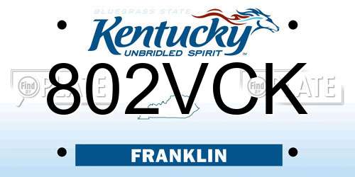802VCK Kentucky License Plate