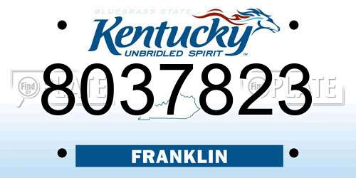 8037823 Kentucky License Plate