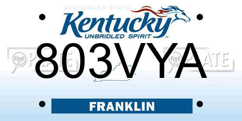803VYA Kentucky License Plate