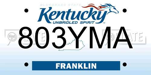 803YMA Kentucky License Plate