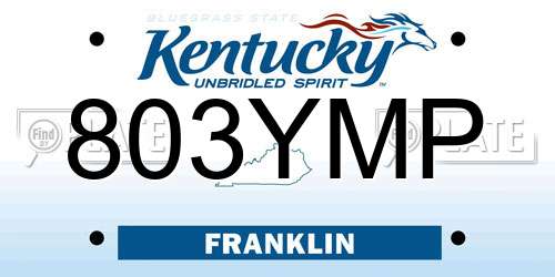 803YMP Kentucky License Plate