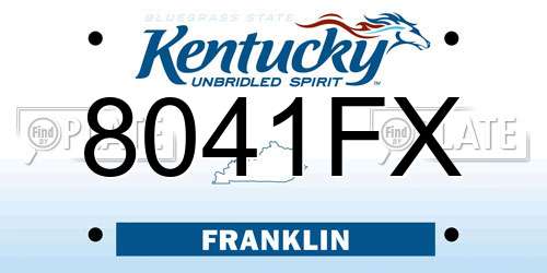 8041FX Kentucky License Plate