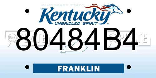 80484B4 Kentucky License Plate